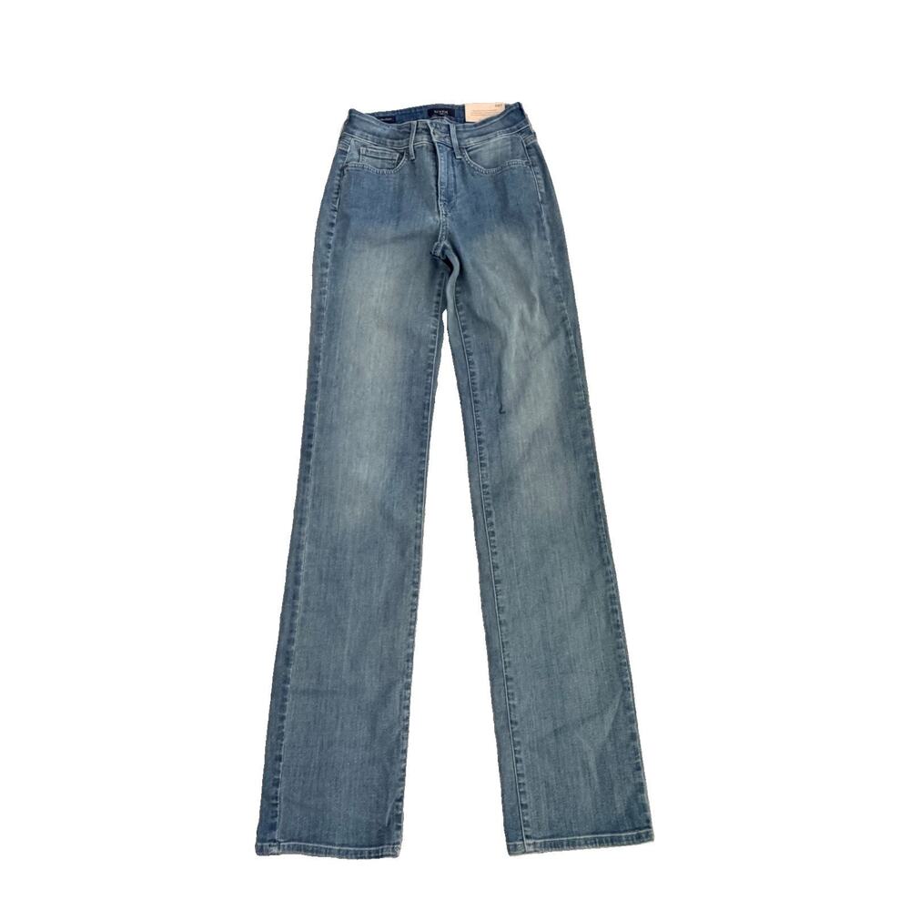 New NYDJ Marilyn Straight Denim Jeans Lift Tuck Size 00 Tall 00T NWT